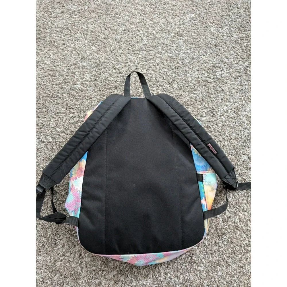 Jansport‎ Backpack Multicolor Sunflower Flower Power Design Full Size Bookbag